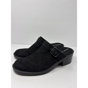 LifeStride Womens Open Book Black Chunky Backless Mule Size 8.5W WIDE